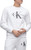 Calvin Klein Men's Monogram Logo Crew Neck Sweatshirt, White ck, X-Large