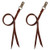 2 Pack Premium Brown Leather Cowboy Saddle Strings W/ Dee-Clip (18 inch)