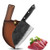 Professional Butcher Knife Handmade Forged Kitchen Chef Knives Full Tang High Carbon Clad Steel Butcher Cleaver with Leather Knife Sheath (B-Almasi Knife)