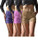 Sexy Basics Women's 3 Pack Active Wear Lounge Yoga Gym Casual Sport Shorts (3 Pack - Violet/Lavender/Sand, Medium)