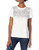 Calvin Klein Women's Short Sleeve TOP with Logo, Soft White, Extra Small