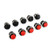 Push Button Switch AC250V/3A AC125V/6A OFF(ON) No Round Industrial Switch Momentary Black Red Cap Switch, 10 Pack