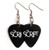 The Script Guitar pick plectrum logo Earrings (BW)