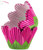 Pink Flower Green Cupcake Liners Party Baking Cups 50 Ct.