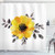 Ambesonne Flower Shower Curtain, Watercolored Image of Single Flower and Leaves Abstract Design Modern Artwork, Cloth Fabric Bathroom Decor Set with Hooks, 84 inch Long Extra, Yellow Grey