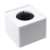 ABS Portable Square Cube Shaped Interview Mic Microphone Logo Flag Station Logo Superior Live Microphone DIY (White)