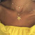 Jovono Fashion Multilayered Star Tassels Choker Necklace Star Pendant Jewelry Necklaces for Women and Girls(Gold)