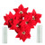 M2cbridge Christmas Picks Red Poinsettia Christmas Tree Ornaments with Wire Stem (24 x Poinsettia with stem)