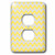 3dRose Lsp_128580_6 Chevron Pattern Yellow and Gray Zigzag 2 Plug Outlet Cover