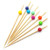 Putwo 4.7 inch Cocktail Picks Bamboo Handmade Appetizer Toothpicks Sticks 4.7 100ct Multicolor Beads