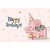 shensu Vinyl 5x3ft Kids Happy Birthday Backdrop for Photography Cute Cartoon Pink Elephant Stars Photo Background Baby Boys Girls Birthday Party Decoration Portrait Photoshoot Photo Studio Props