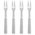 Silver Appetizer Mini Forks, 30 Plastic Two-Prong Cocktail Picks, 3.25 inch Soodhalter Par-T-Fork