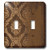 3dRose lsp_78027_2 Tan and Brown Royal Grunge Damask Double Toggle Switch, Multicolor