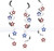 Creative Converting Dizzy Danglers Red and Blue Stars Hanging Party Decor (3-Pack)