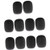 Pack of 10 Sponge Lapel Lavalier Clip-on Microphone Wind Muff Windshield - Black