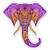 Elephant Henna Purple Vinyl Sticker - Car Phone Helmet Bumper Sticker Decal