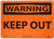 NMC W59RB WARNING  KEEP OUT Warning Sign  14 in. x 10 in. Rigid Plastic Signage with Adhesive Backing  Black on Orange