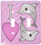 3dRose lsp_24728_2 I Love Dolphins Pink Double Toggle Switch