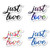 Just Love Sticker Pack Motivational Quotes Stickers - 4 Pack - Laptop Stickers - for Laptop  Phone  Tablet Vinyl Decal Sticker  4 Pack  S211231