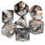 DND Dice 7Pieces  Black and White Mixed Polyhedral Swirled DND Dice for RPG MTG Table Game Dice