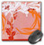 3dRose LLC 8 x 8 x 0.25 Inches Mouse Pad  Orange and White Nouveau  mp_11165_1