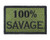 100% Savage Hook and Loop Fully Embroidered Morale Tags Patch  Green and Black