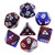 Handan Polyhedral Orange Red Purple Glitter Dice Set DND Dice Fit Dungeons and Dragons D and D  RPG Pathfinder Role Playing Games Acrylic Dice with Color Charging Glitter
