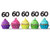 Sumerk 24PCS 60 Cupcake toppers Black Glitter 60th Birthday Cupcake Picks Anniversary Party Decorations