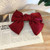 Hair Bow Clips Hair Accessories Hair Barrettes For Women Girls Big Stain Alligator Handmade Ribbon Bowknot Hair Clips-Red