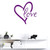 BIBITIME Big Heart Decal Stickers Love Wall Sign Sayings Quotes Valentines Day Couple Decor for Bedroom Kids Room Vinyl Art Mural  Dark Purple  16.93" x 16.93"