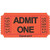 Amscan Fun-Filled Admit One Orange Ticket Roll  1" x 2"