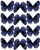 Cakeshop 12 x PRE-CUT Blue Edible Butterfly Cake Toppers
