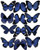 Cakeshop 12 x PRE-CUT Blue Edible Butterfly Cake Toppers