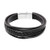 The Woo's Mens Leather Wrap Bracelet Magnetic Clasp Braided Multi Layer Bangle Cuff Bracelets Multilayer Handmade Unisex Cowhide Braided Leather Wristband for Women Men Vintage Jewelry-Black Sliver