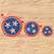 Tennessee State Flag 3 Stars Decal Vinyl Sticker - 3 Pack RedPlusBlue  2 Inches  3 Inches  4 Inches - No Background for Car Laptop Cup Phone