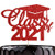 Artczlay graduation party cake topper Class of 2021 cake topper graduation ceremony cake decoration  Red
