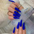 Favelo Coffin Press on Nails Extra Long Fake Nails Ballerina False Nails Artificial Nails Tips for Women and Girls?24pcs?  Royal blue