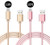 USB Type C Cable, Asstar Nylon Braided USB A to USB C Charger Cable Cord for ZTE Zmax Pro Z981, Samsung Galaxy Note 8 S8 Plus, LG G5 G6 V30, HTC 10, Nexus 5X/6P, Google Pixel XL (10ft Gold Pink)