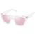 SOJOS Retro Square Cateye Polarized Women Sunglasses Trendy Style BELLA SJ2115 with Crystal Frame Pink Mirrored Lens
