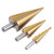 Step Drill Bits  3Pcs Set Titanium HSS Steel Coated Step Drill Bits Quick Shank Hole