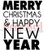 Deep Red Stamps Merry Christmas Happy New Year Rubber Stamp