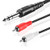 TNP Premium 1/4 Inch TRS To Dual RCA Audio Cable - Male 6.35mm 1/4" TRS to 2RCA Connector Wire Cord Plug Jack (15 Feet)