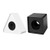 STOBOK 2 Pcs Microphone Flag Station Portable Triangular Cube Interview Mic Microphone Logo Flag Station Equipment  ABS Material  Black and White