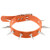 FM FM42 Orange Simulated Leather PU Silver-tone Spikes Rivets Punk Rock Gothic Choker Collar Necklace PN1415