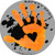 Safety Spot Magnet - Kids Handprint for Car Parking Lot Safety - Gray Background with Splat  Orange