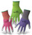 BOSS 8438M Ladyfinger Ladies Nitrile Palm Glove Pink  Green  and  Purple Medium 12Ea  White