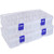 Qualsen Plastic Compartment Box with Adjustable Dividers Craft Tackle Organizer Storage Containers Box  18 grid x 2  Clear