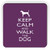 Rikki Knight Keep Calm and Walk The Dog Design Square Fridge Magnet  Purple