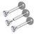 3Pcs Internally Threaded Steel 16g 5 16 8mm labret Stud Piercing Jewelry Lip Monroe Tragus Medusa 2.5mm Clear Crystal M5084