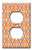 Art Plates brand - Single Gang Outlet Switch Wall Plate - Orange Diamonds